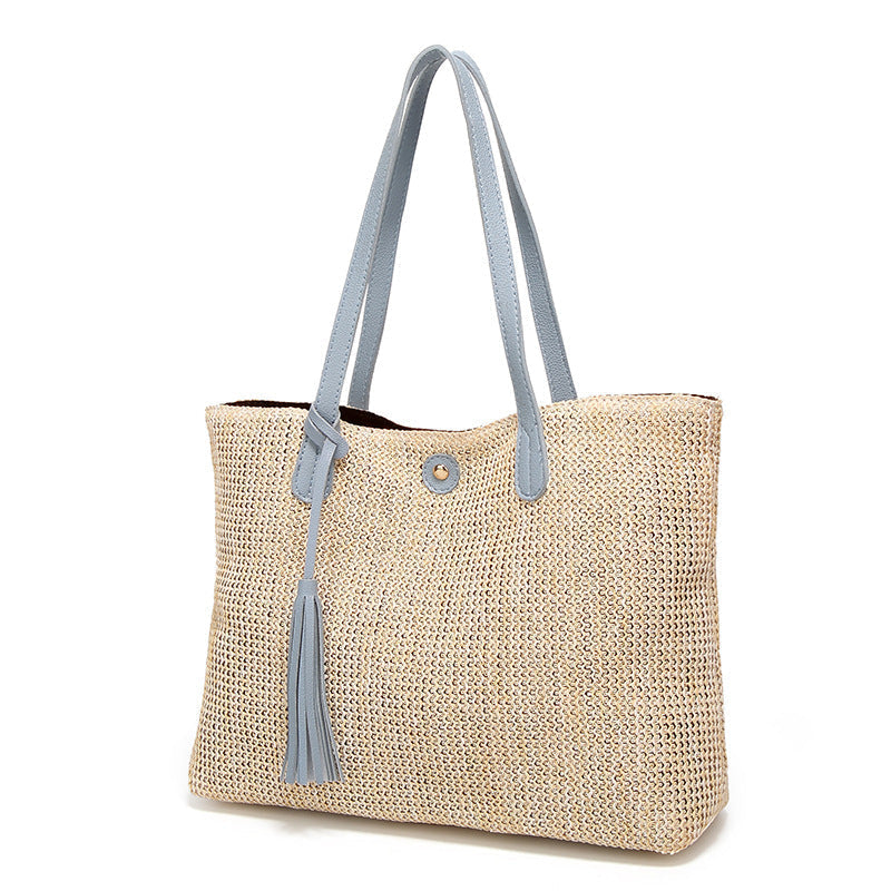 Fashionable BEACH STRAW BAG - Strandtasche Trend bylotrend