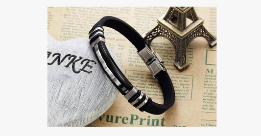 Herren Lederarmband 22cm Edelstahl bylotrend