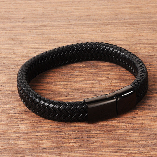 Herren Lederarmband Geflochten-Männer Armband bylotrend