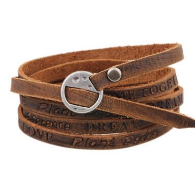 Herren Lederarmband Retro bylotrend