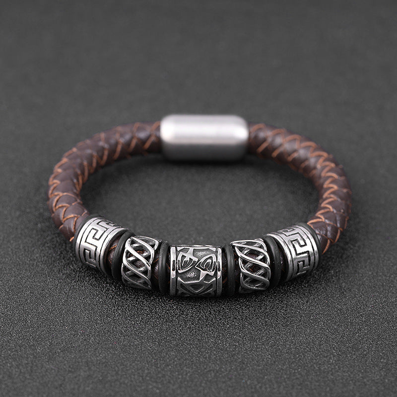 Lederarmband Geflochten Herren Mit Gravur bylotrend