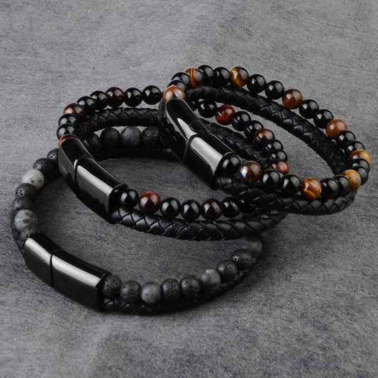 Lederarmband Tigerauge - Marnau Leder bylotrend