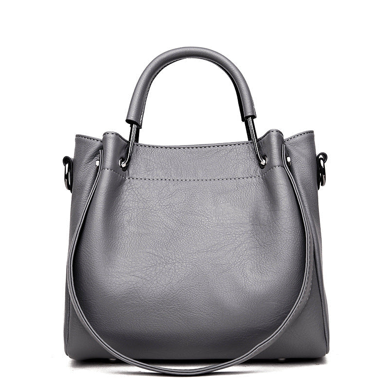 Taschen Handtaschen Koreanische Mode Damentaschen Weiches Leder Retro Bucket Bag Handtasche bylotrend