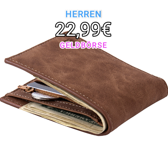Entdecken Sie die Geldbörse für Herren aus feinem Leder, die sich perfekt zur Aufbewahrung von Kreditkarten, Geldscheinen und Münzen eignen. 