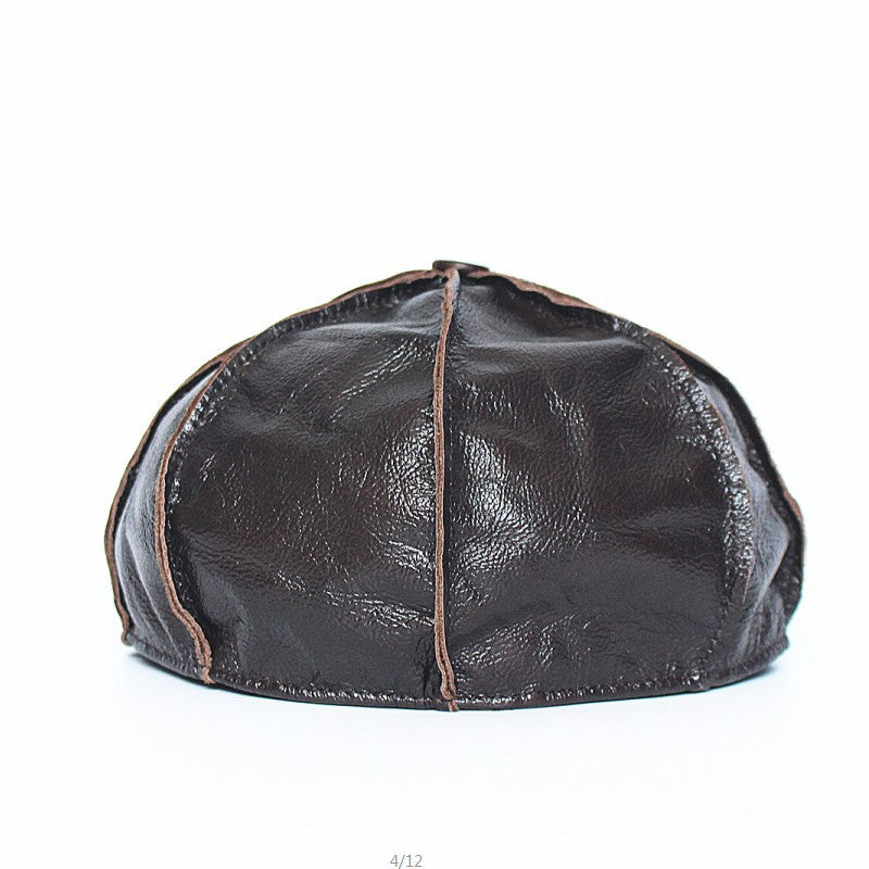Baskenmütze Leder Herren bylotrend