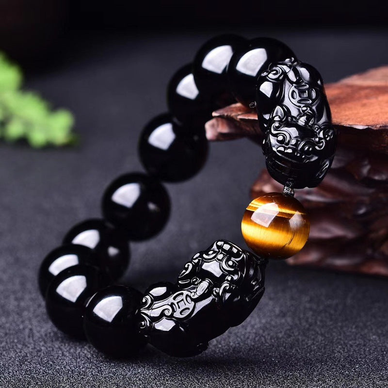Damen Armband -Glückliches Obsidian Pixiu Armband bylotrend