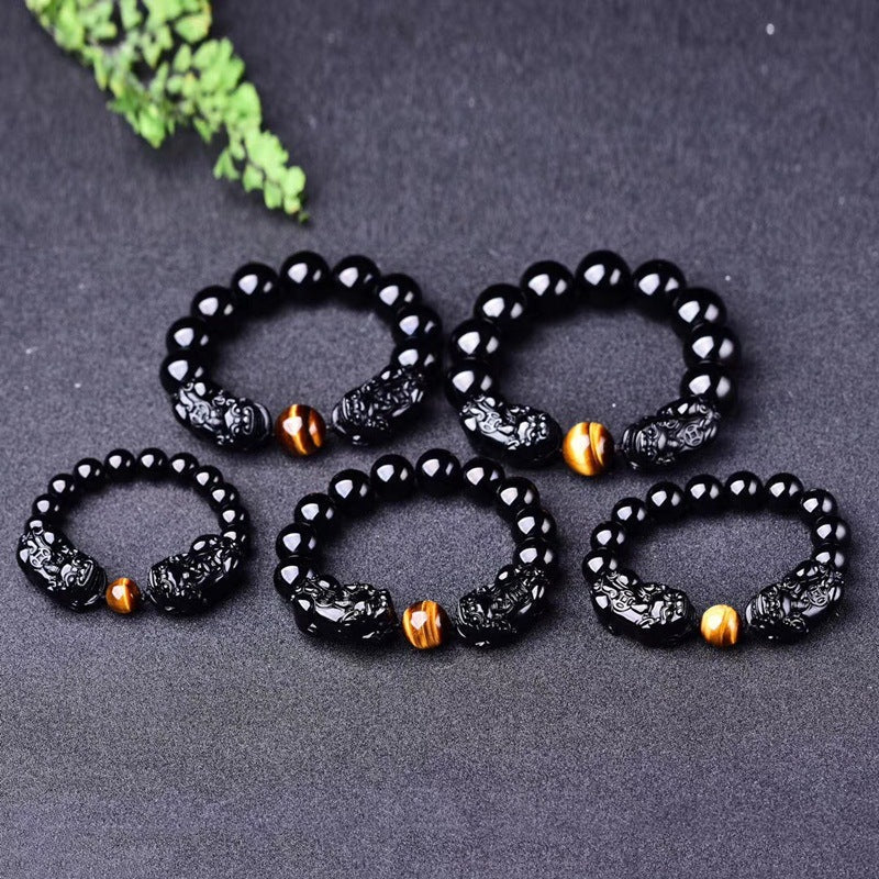Damen Armband -Glückliches Obsidian Pixiu Armband bylotrend