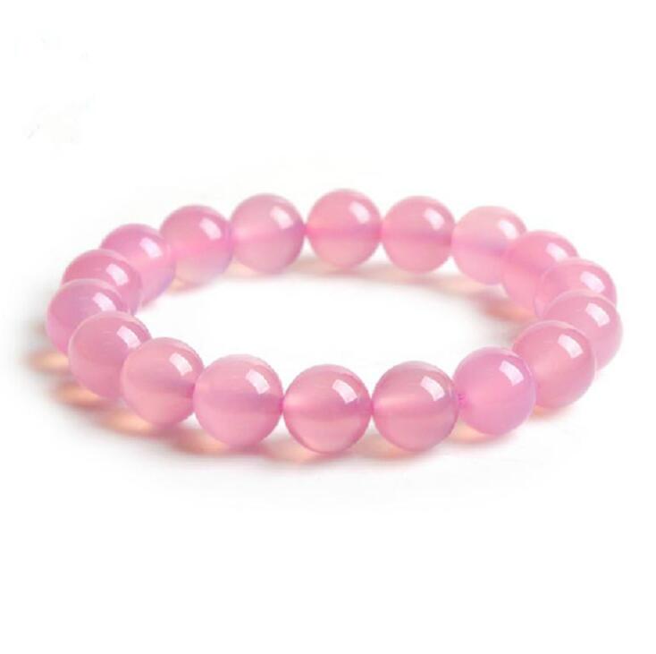 Damen Armband Natürlicher rosafarbener Kristallarmband-Hibiskus bylotrend