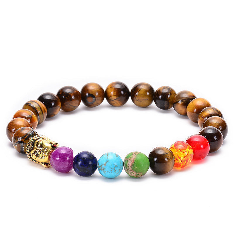 Damen Armband Sieben Chakra Heilungs Perlenarmband bylotrend