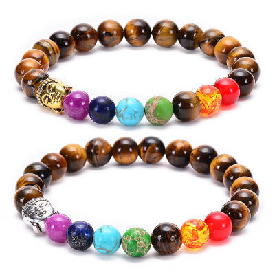Damen Armband Sieben Chakra Heilungs Perlenarmband bylotrend