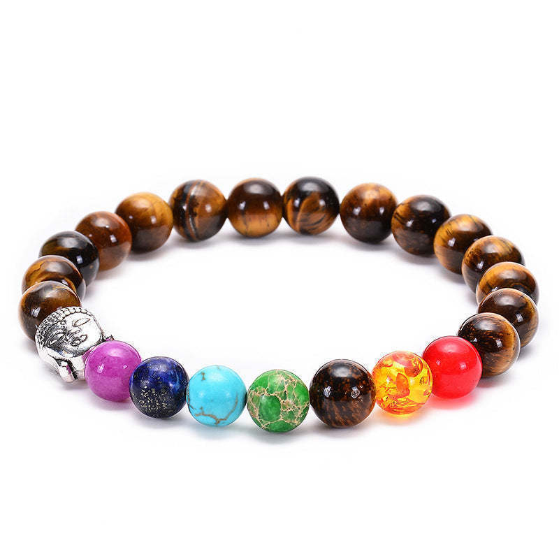 Damen Armband Sieben Chakra Heilungs Perlenarmband bylotrend
