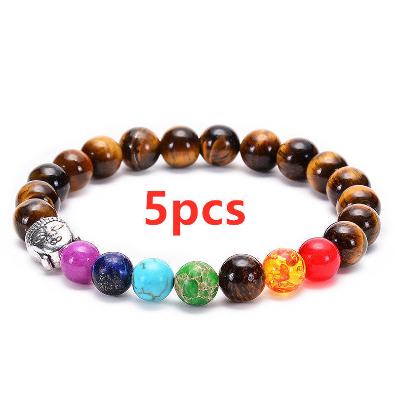 Damen Armband Sieben Chakra Heilungs Perlenarmband bylotrend