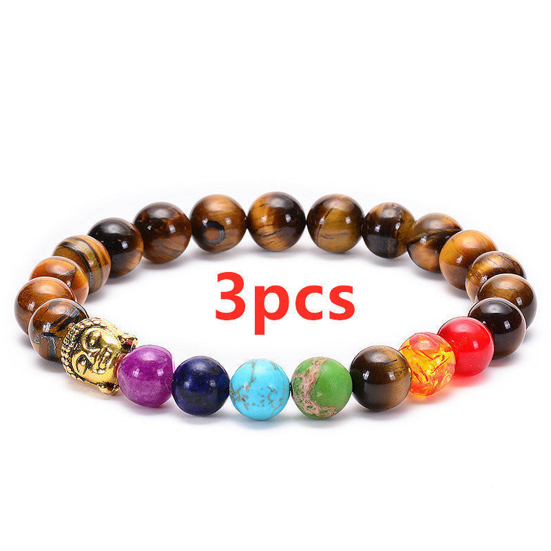 Damen Armband Sieben Chakra Heilungs Perlenarmband bylotrend