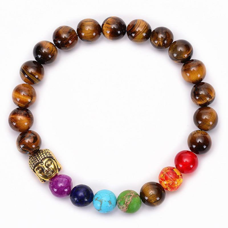 Damen Armband Sieben Chakra Heilungs Perlenarmband bylotrend