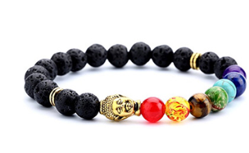 Damen Armband Sieben Chakra Yoga Vulkangestein bylotrend