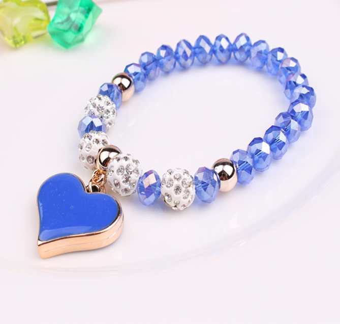 Damen Armband mit Herz - Elastisches Kristall Armband bylotrend