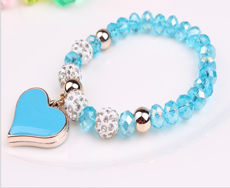 Damen Armband mit Herz - Elastisches Kristall Armband bylotrend