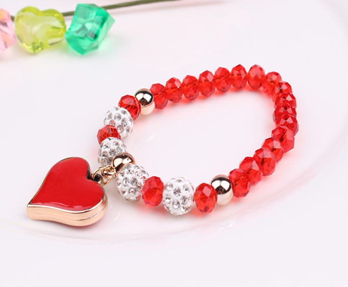Damen Armband mit Herz - Elastisches Kristall Armband bylotrend
