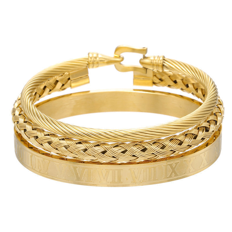 Damen + Herren Armbandset aus Titan Stahl - Armband Set bylotrend