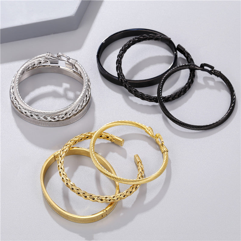 Damen + Herren Armbandset aus Titan Stahl - Armband Set bylotrend