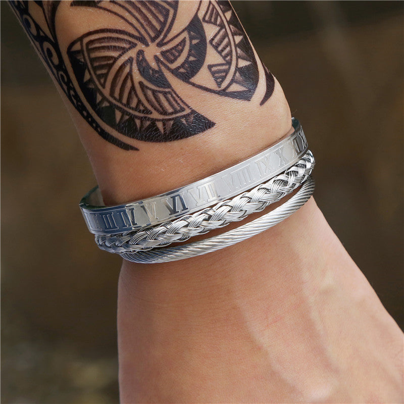 Damen + Herren Armbandset aus Titan Stahl - Armband Set bylotrend
