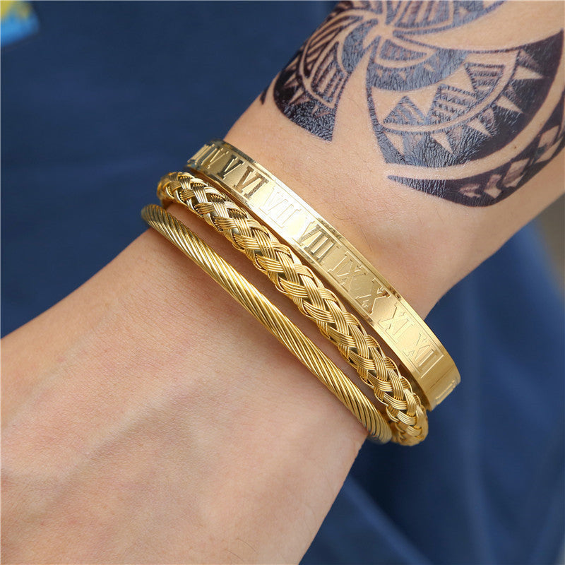Damen + Herren Armbandset aus Titan Stahl - Armband Set bylotrend