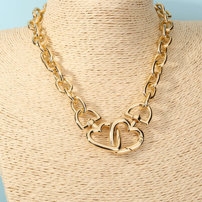 Damen Kette mit 2 Herzen Zink bylotrend
