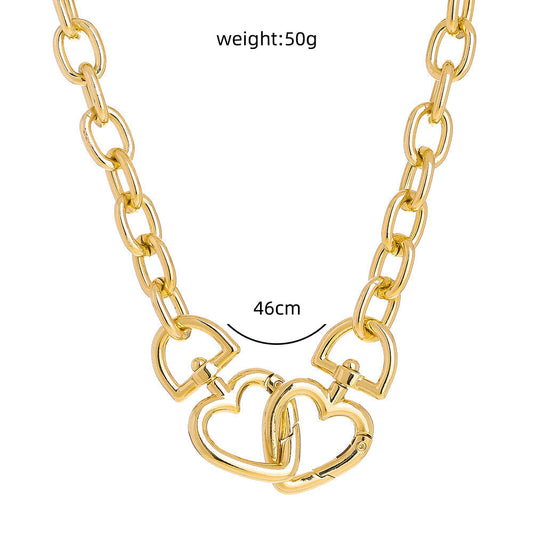 Damen Kette mit 2 Herzen Zink bylotrend