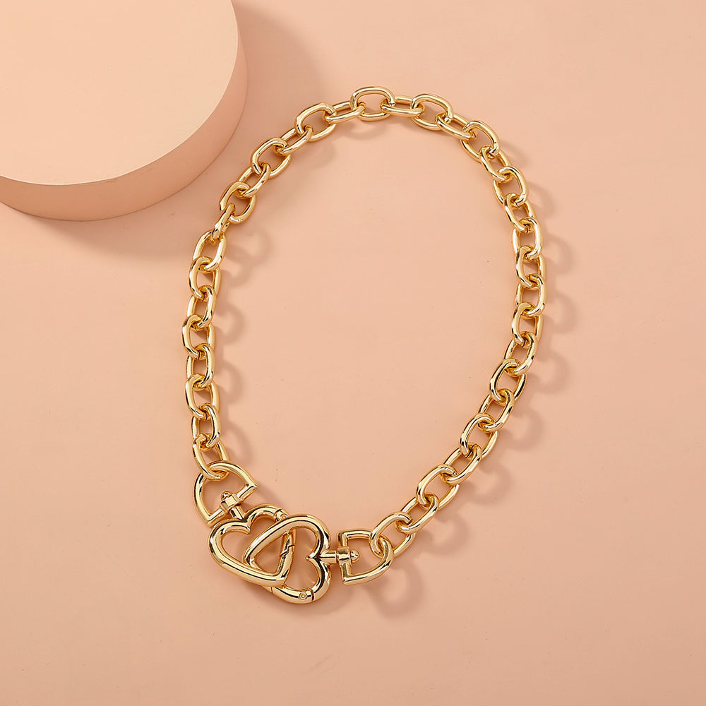 Damen Kette mit 2 Herzen Zink bylotrend