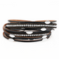 Damen Leder Armband mit Fransen und Blättern bylotrend