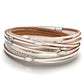 Damen Leder Armband mit Fransen und Blättern bylotrend
