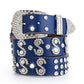 Damen Leder Strass Diamant Mode Allgleiches Dekoration bylotrend