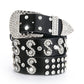 Damen Leder Strass Diamant Mode Allgleiches Dekoration bylotrend