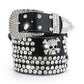 Damen Leder Strass Diamant Mode Allgleiches Dekoration bylotrend