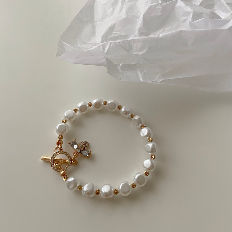 Damen Naturstein Perlen Armband bylotrend