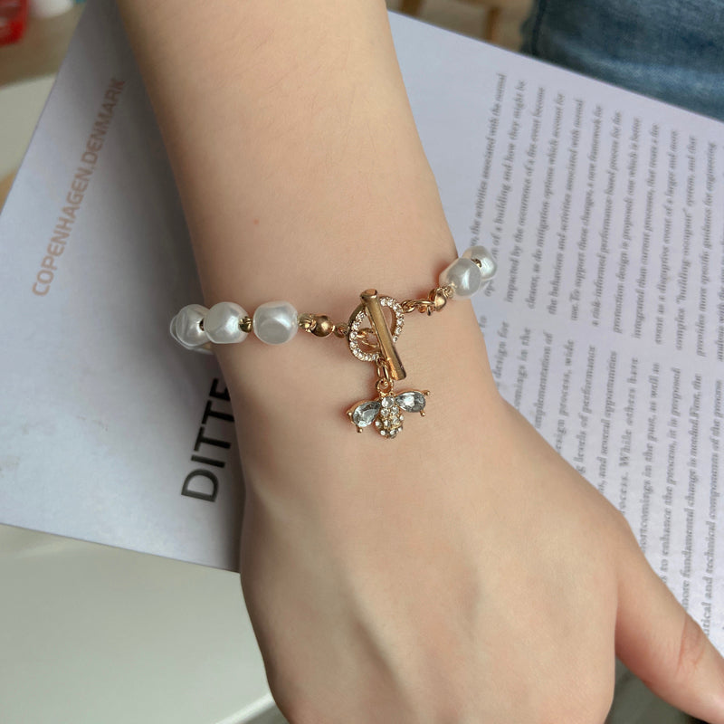 Damen Naturstein Perlen Armband bylotrend