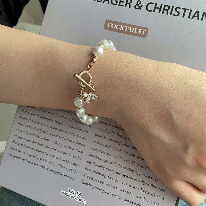 Damen Naturstein Perlen Armband bylotrend