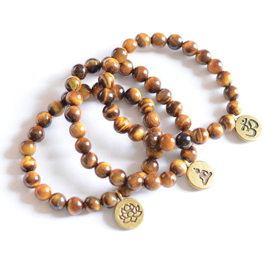 Damen Perlen Yoga Armband 3D und Lotus bylotrend