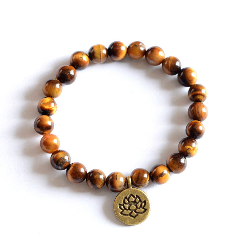 Damen Perlen Yoga Armband 3D und Lotus bylotrend