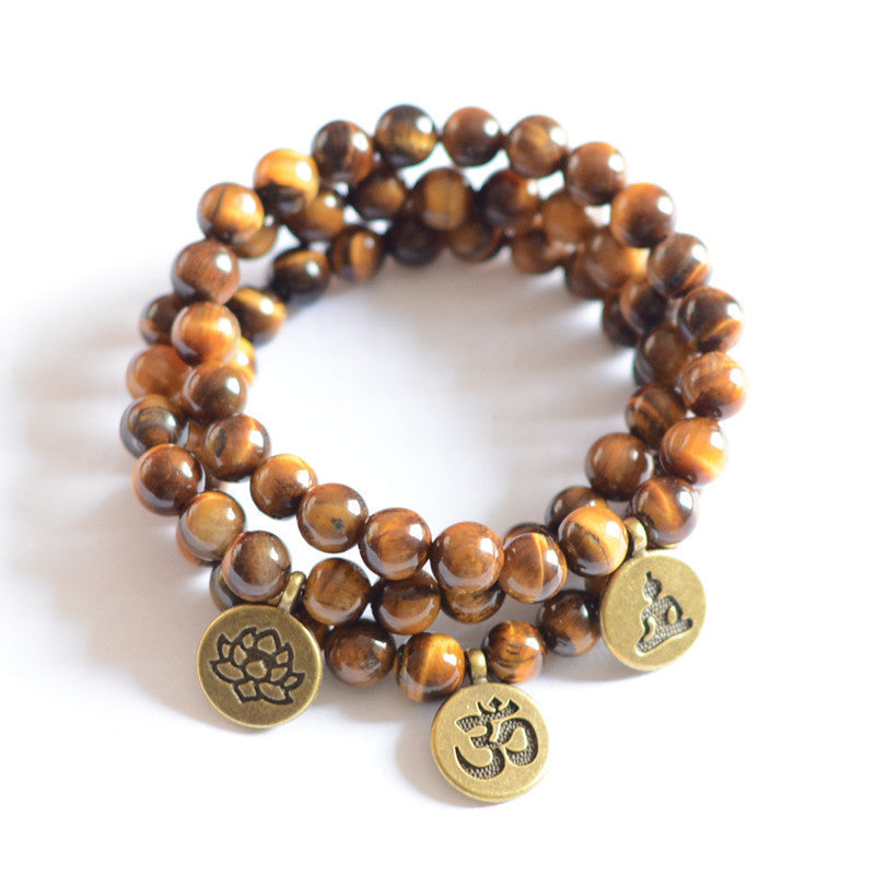 Damen Perlen Yoga Armband 3D und Lotus bylotrend
