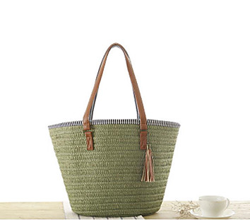 Damen Strandtasche Gewebte Tasche Lässige Handtasche bylotrend