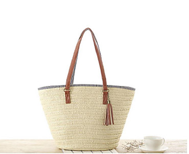 Damen Strandtasche Gewebte Tasche Lässige Handtasche bylotrend