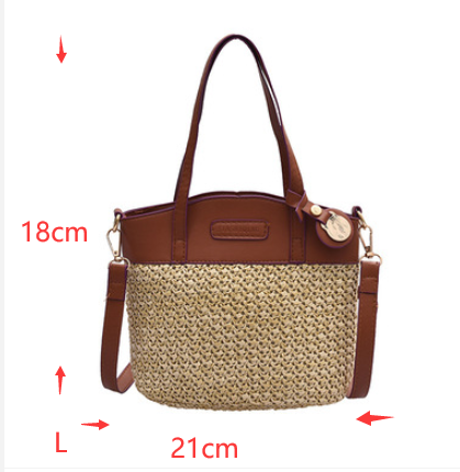 Damen Strandtasche Strohtasche Messenger Bag bylotrend