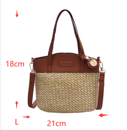 Damen Strandtasche Strohtasche Messenger Bag bylotrend
