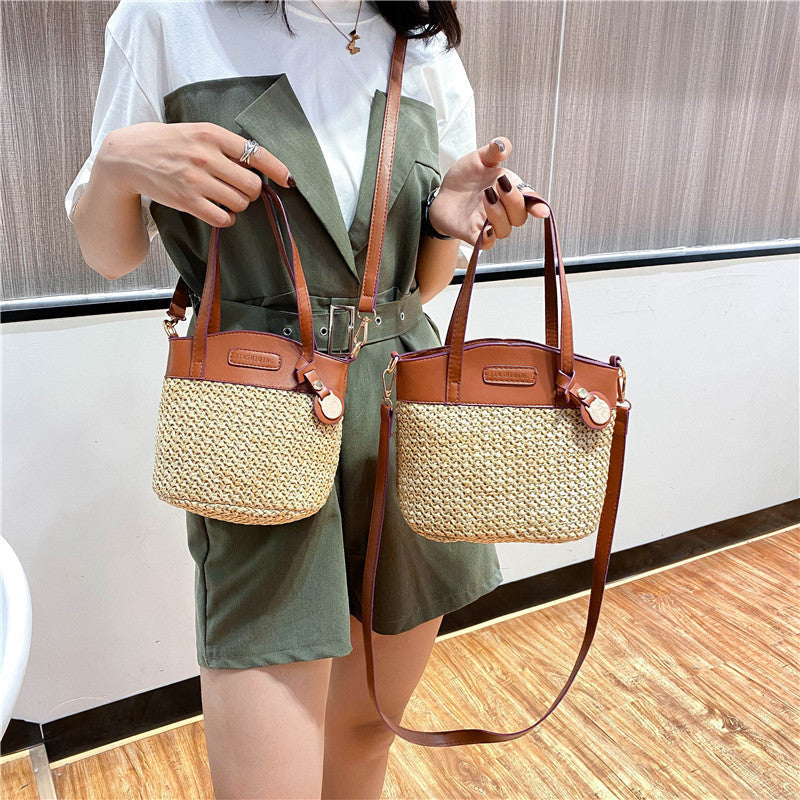 Damen Strandtasche Strohtasche Messenger Bag bylotrend