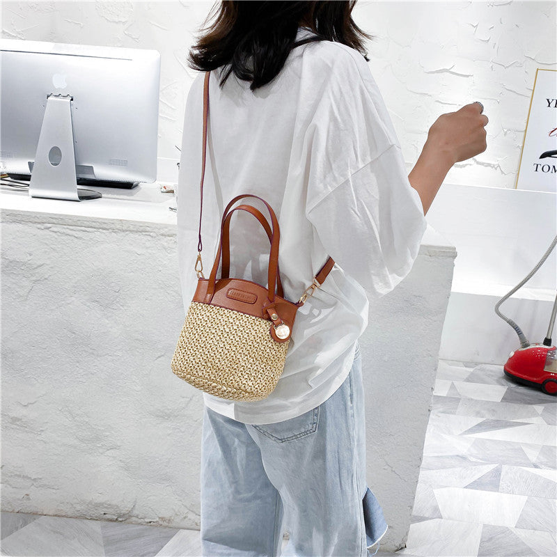 Damen Strandtasche Strohtasche Messenger Bag bylotrend