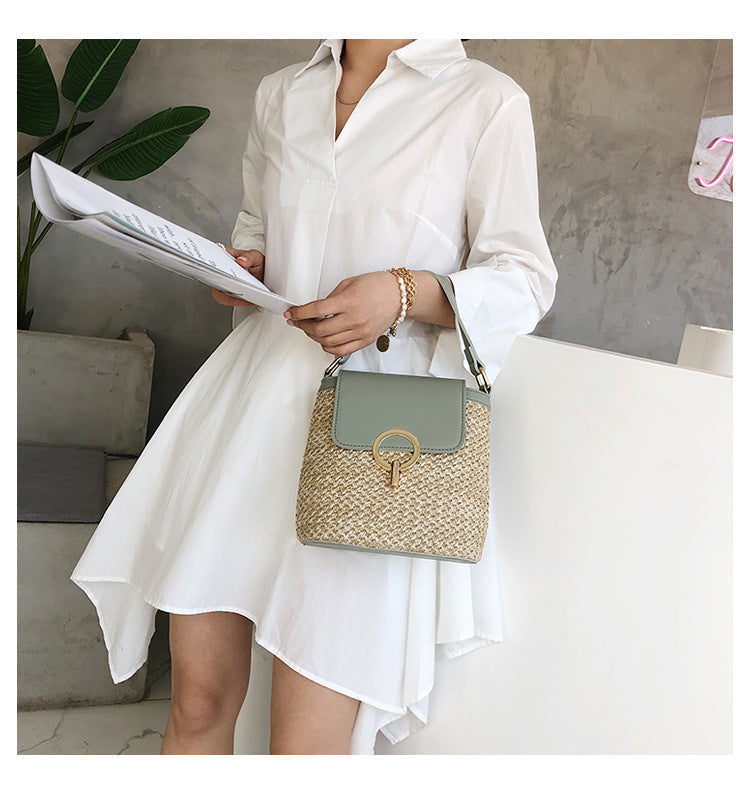 Damen Strandtasche aus Stroh bylotrend