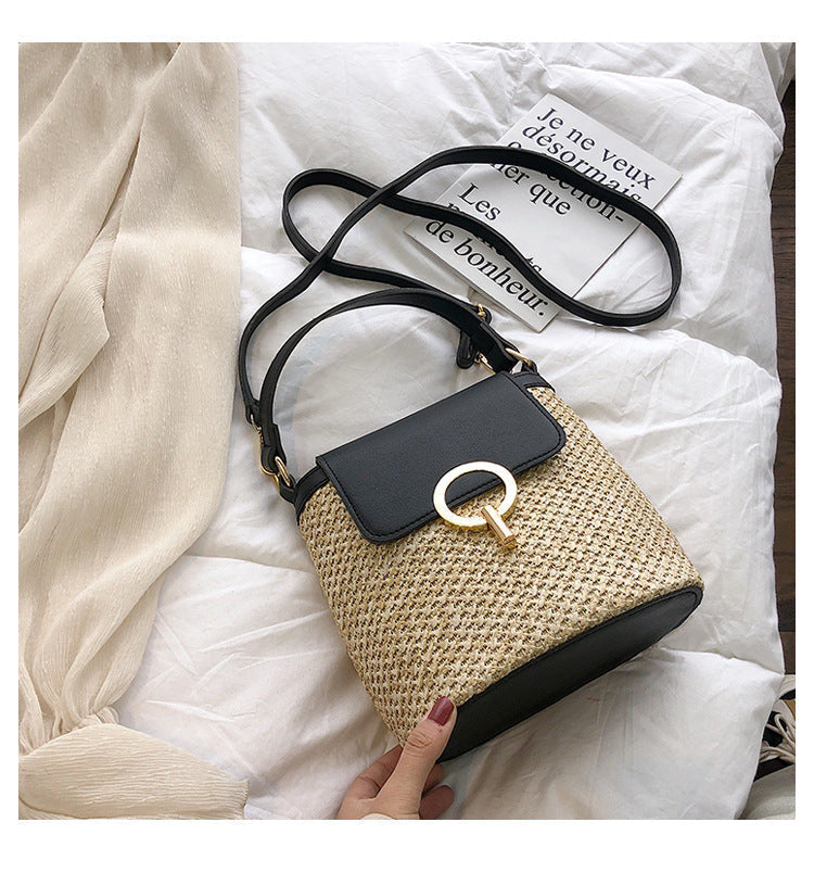 Damen Strandtasche aus Stroh bylotrend