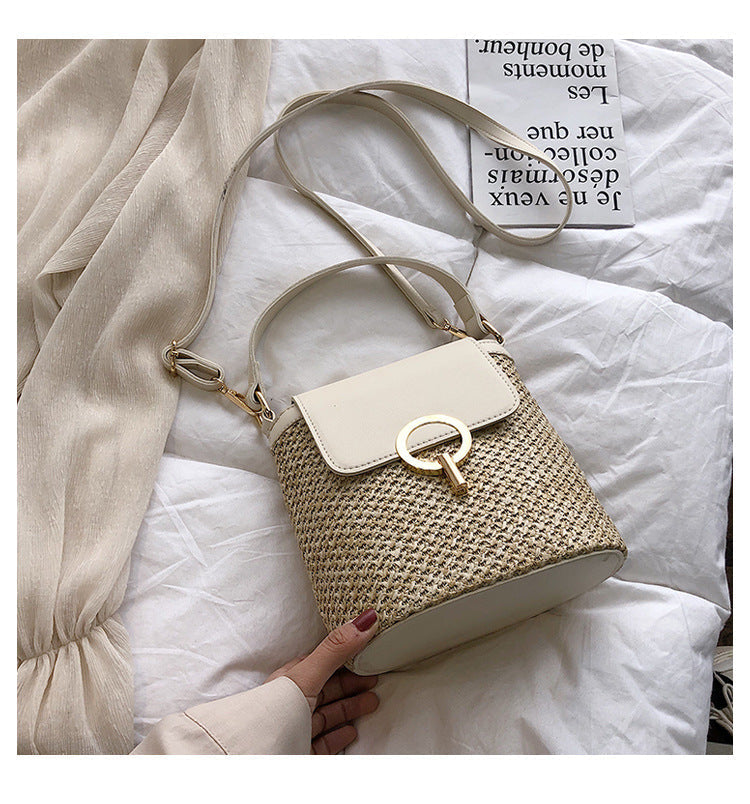 Damen Strandtasche aus Stroh bylotrend
