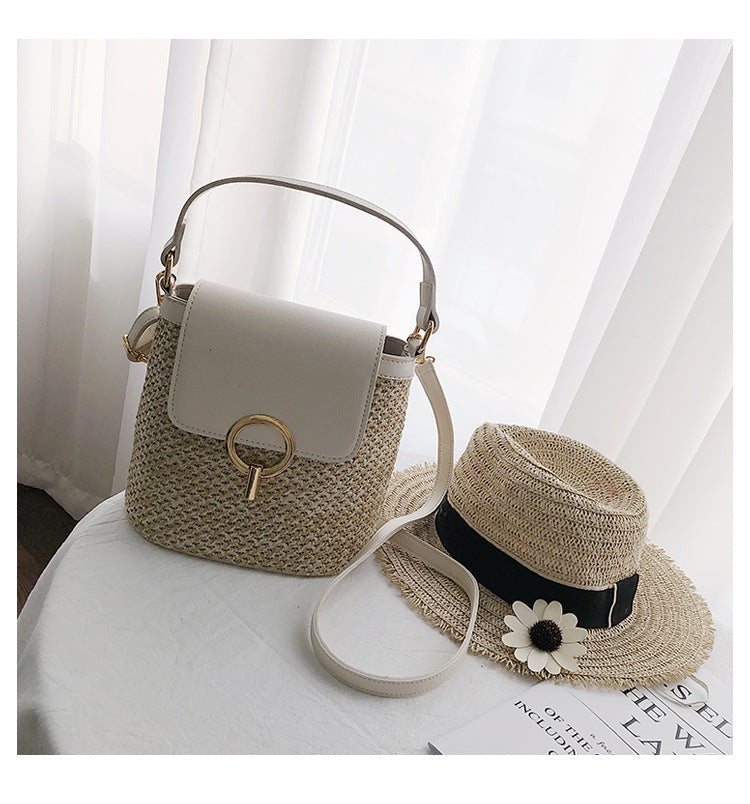 Damen Strandtasche aus Stroh bylotrend